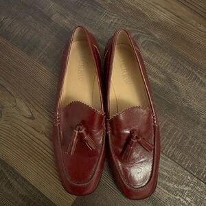 J. Crew Burgundy Leather Tassel Loafers